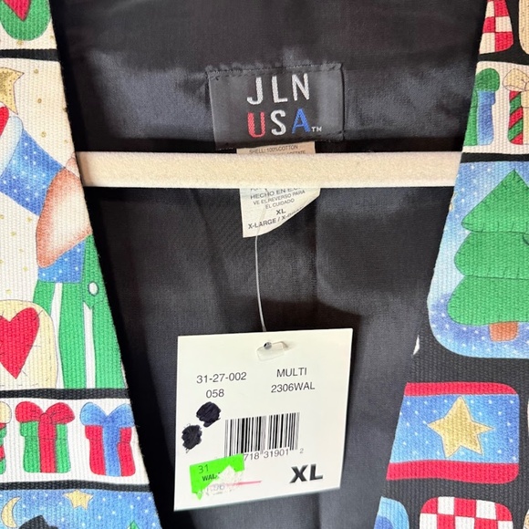 NEW Vintage Folk Santa Christmas Vest Waistcoat 1990s - Picture 2 of 4